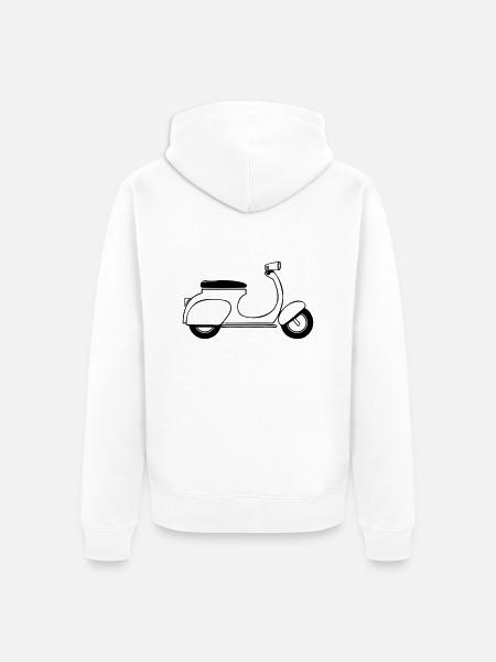 motorroller reisen - Unisex Premium Bio Zip Hoodie - Weiß