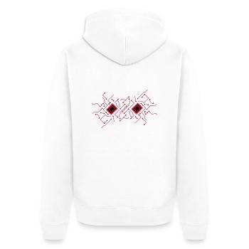 schaltkreis technik leitungen mikrochip festplatte - Unisex Premium Bio Zip Hoodie - Weiß - Hinten - Thijin (182cm)