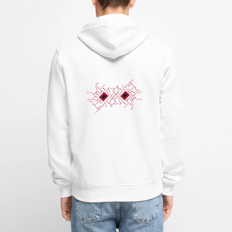 circuitry technology lines microchip disk pattern Unisex Premium Organic Zip Hoodie