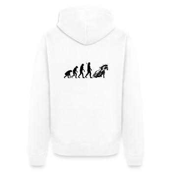 Speedway - Unisex Premium Bio Zip Hoodie - Weiß - Hinten - Thijin (182cm)