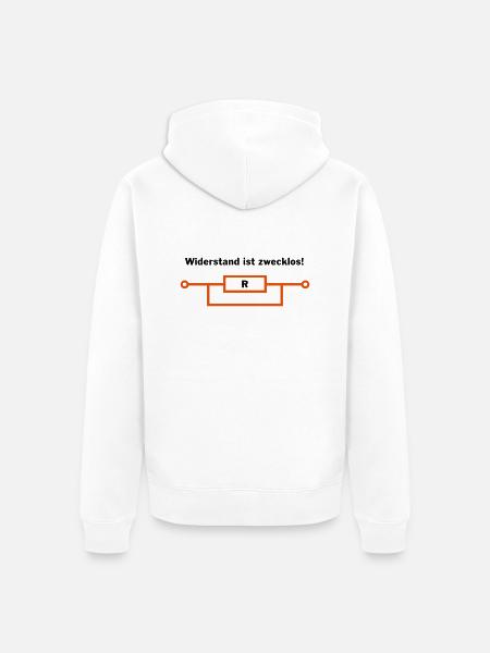 Widerstand ist zwecklos! - Unisex Premium Bio Zip Hoodie - Weiß