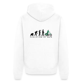 Evolution des Mannes Motorrad-Polizist 09 2016 - Unisex Premium Bio Zip Hoodie - Weiß - Hinten - Thijin (182cm)