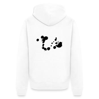 kleckse_01 - Unisex Premium Bio Zip Hoodie - Weiß - Hinten - Thijin (182cm)