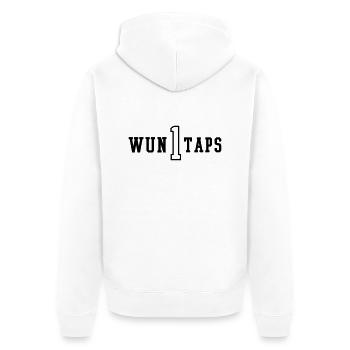 wun1taps - Unisex Premium Bio Zip Hoodie - Weiß - Hinten - Thijin (182cm)