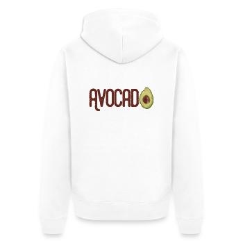 Trendy Yummy Avocado Grunge Style Text - Unisex Premium Bio Zip Hoodie - Weiß - Hinten - Thijin (182cm)
