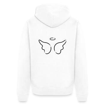 Engel abstrakt handgezeichnet - Unisex Premium Bio Zip Hoodie - Weiß - Hinten - Thijin (182cm)