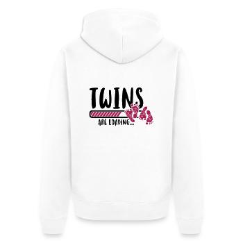 Twins are loading - Zwillinge-Schwangerschaft-Baby - Unisex Premium Bio Zip Hoodie - Weiß - Hinten - Thijin (182cm)