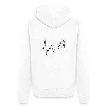 herzschlag radsport Rennrad Fahrrad - Unisex Premium Bio Zip Hoodie - Weiß - Hinten - Thijin (182cm)