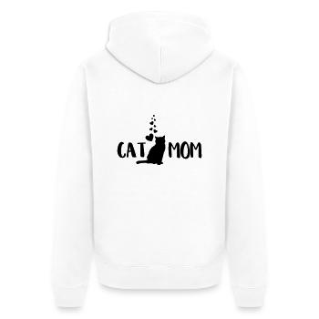 cat mom hearts - Unisex Premium Bio Zip Hoodie - Weiß - Hinten - Thijin (182cm)