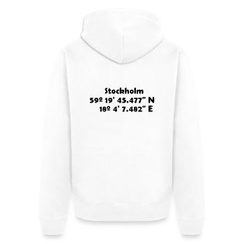 Stockholm - Unisex Premium Bio Zip Hoodie - Weiß - Hinten - Thijin (182cm)