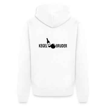 Kegelbruder Bier - Unisex Premium Bio Zip Hoodie - Weiß - Hinten - Thijin (182cm)