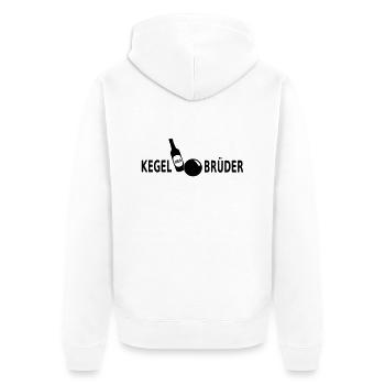 Kegelbrüder Bier - Unisex Premium Bio Zip Hoodie - Weiß - Hinten - Thijin (182cm)