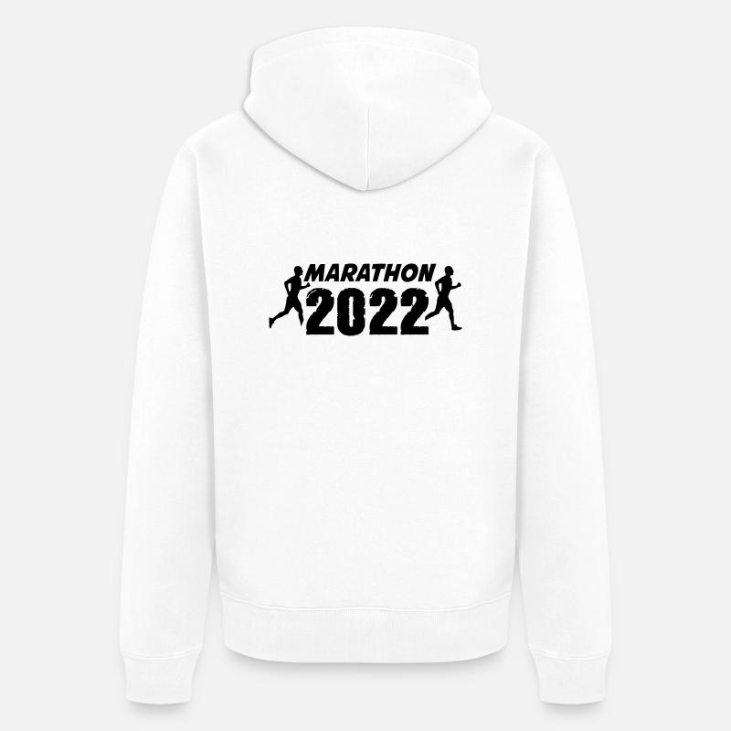 Marathon 2022 - Veste à capuche bio Premium Unisexe - blanc