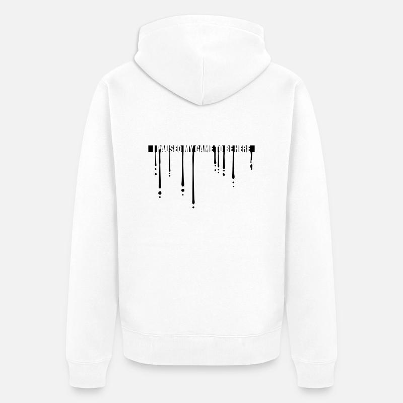 Jeu de chute en pause - Veste à capuche bio Premium Unisexe - blanc