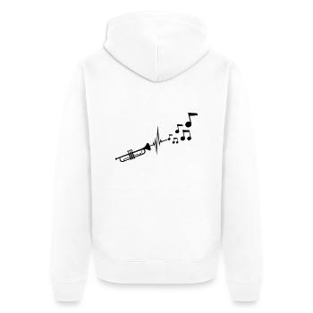 Instrument Trompette Notes - Veste à capuche bio Premium Unisexe - blanc - Dos - Thijin (182cm)