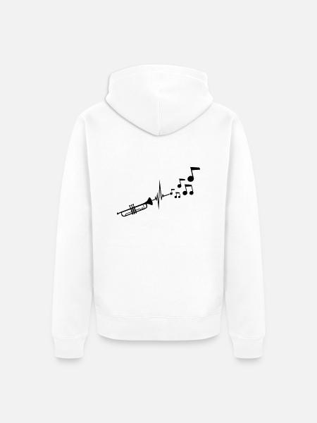 Instrument Trompette Notes - Veste à capuche bio Premium Unisexe - blanc