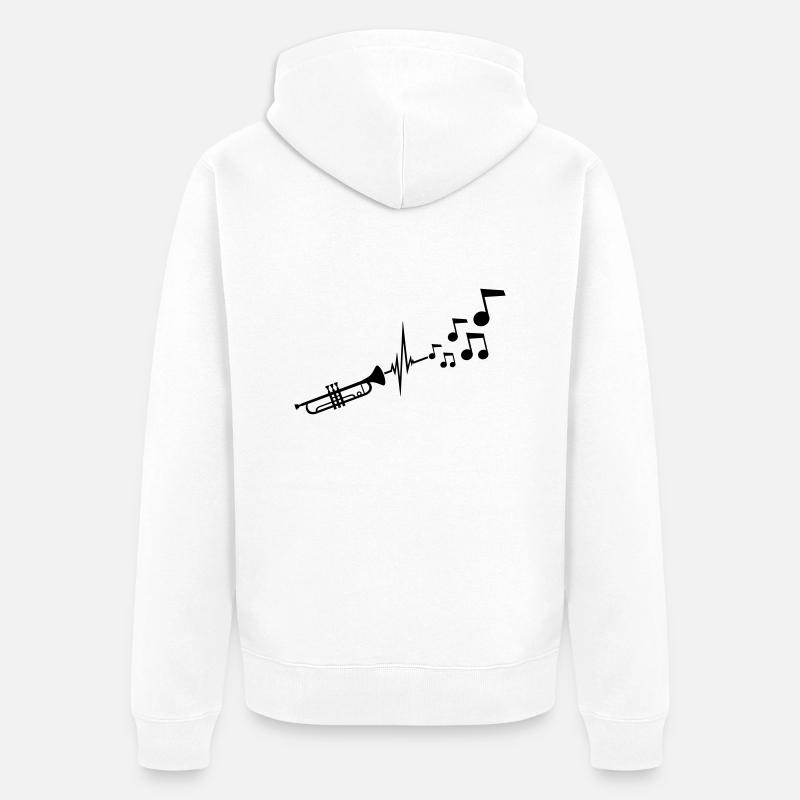Instrument Trompette Notes - Veste à capuche bio Premium Unisexe - blanc
