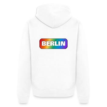 BERLIN RAINBOW HAPPY PRIDE - Veste à capuche bio Premium Unisexe - blanc - Dos - Thijin (182cm)