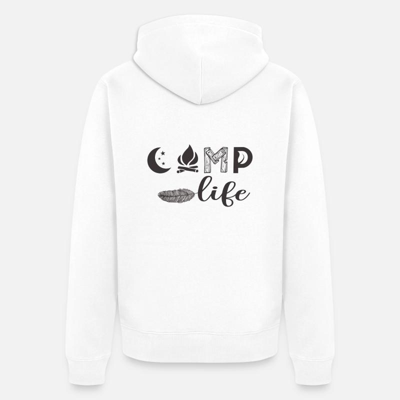 Camp en direct - Veste à capuche bio Premium Unisexe - blanc