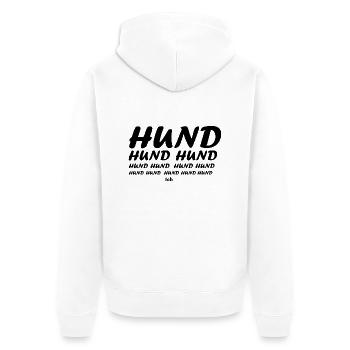 Dog Hund - Unisex Premium Bio Zip Hoodie - Weiß - Hinten - Thijin (182cm)
