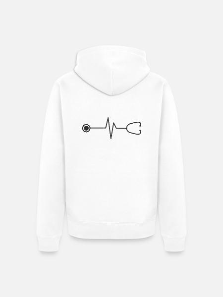 Herzschlag Doktor Arzt - Unisex Premium Bio Zip Hoodie - Weiß