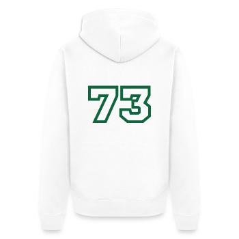 Numéro 73 sport - Veste à capuche bio Premium Unisexe - blanc - Dos - Thijin (182cm)