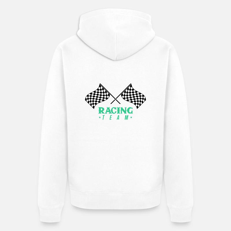 Équipe Racing Flag - Veste à capuche bio Premium Unisexe - blanc