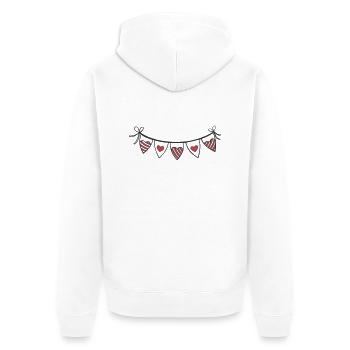 Heart Garland Hearts - Unisex Premium Organic Zip Hoodie - white - Back - Thijin (182cm)