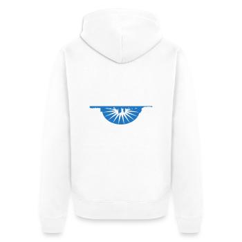 Leipzig Skyline - Unisex Premium Bio Zip Hoodie - Weiß - Hinten - Thijin (182cm)