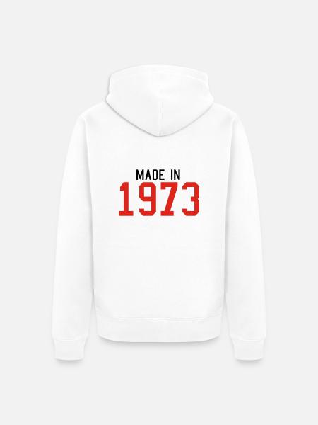 1973 - Unisex Premium Organic Zip Hoodie - white