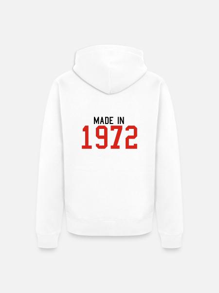 1972 - Unisex Premium Bio Zip Hoodie - Weiß