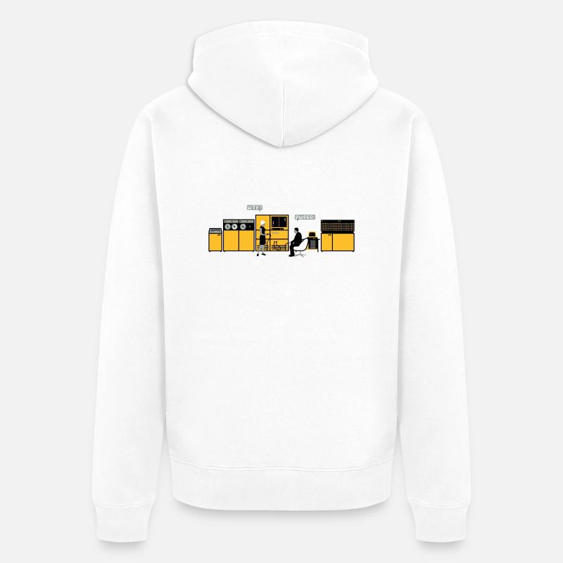 retro computer - Veste à capuche bio Premium Unisexe - blanc