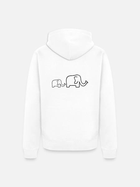 éléphant - Veste à capuche bio Premium Unisexe - blanc
