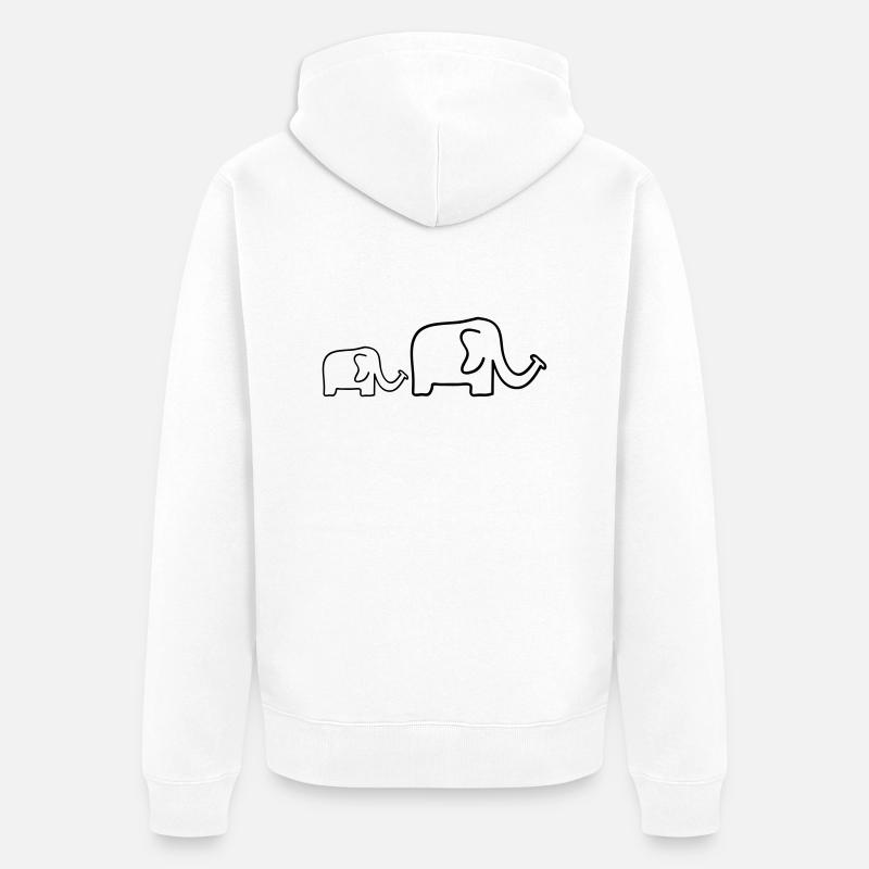 éléphant - Veste à capuche bio Premium Unisexe - blanc