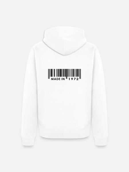Anniversaire 1972 - Veste à capuche bio Premium Unisexe - blanc