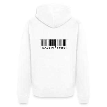 Anniversaire 1986 - Veste à capuche bio Premium Unisexe - blanc - Dos - Thijin (182cm)