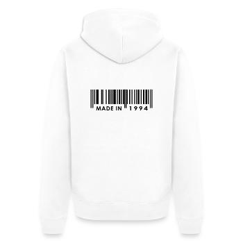 Anniversaire 1994 - Veste à capuche bio Premium Unisexe - blanc - Dos - Thijin (182cm)