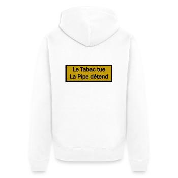 La Pipe détend - Veste à capuche bio Premium Unisexe - blanc - Dos - Thijin (182cm)