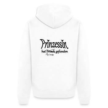 Prinzessin - Frosch - Unisex Premium Bio Zip Hoodie - Weiß - Hinten - Thijin (182cm)
