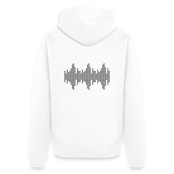 digital waveform frequency grid matrix music - Unisex Premium Organic Zip Hoodie - white - Back - Thijin (182cm)