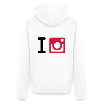 I Instagram + Yours (I Heart NewYork Style) - Unisex Premium Organic Zip Hoodie - white - Back - Thijin (182cm)
