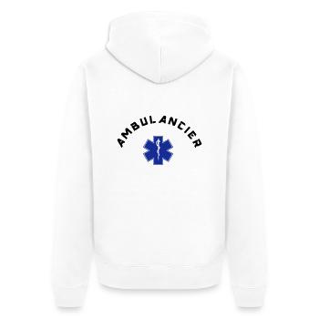 ambulancier logo - Veste à capuche bio Premium Unisexe - blanc - Dos - Thijin (182cm)