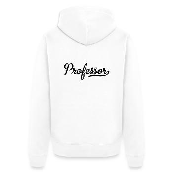 Professor - Unisex Premium Bio Zip Hoodie - Weiß - Hinten - Thijin (182cm)