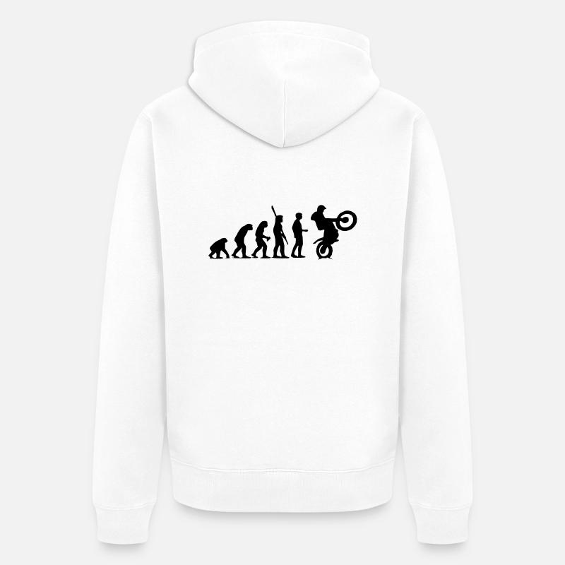 Trial Evolution - Unisex Premium Organic Zip Hoodie - white