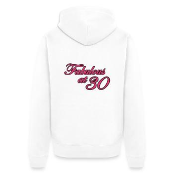 30 anniversaire, dreizigster d'anniversaire: - Veste à capuche bio Premium Unisexe - blanc - Dos - Thijin (182cm)