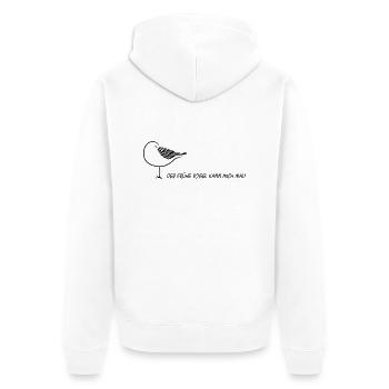 der frühe vogel kann mich mal möwe schlafen schlaf - Unisex Premium Bio Zip Hoodie - Weiß - Hinten - Thijin (182cm)