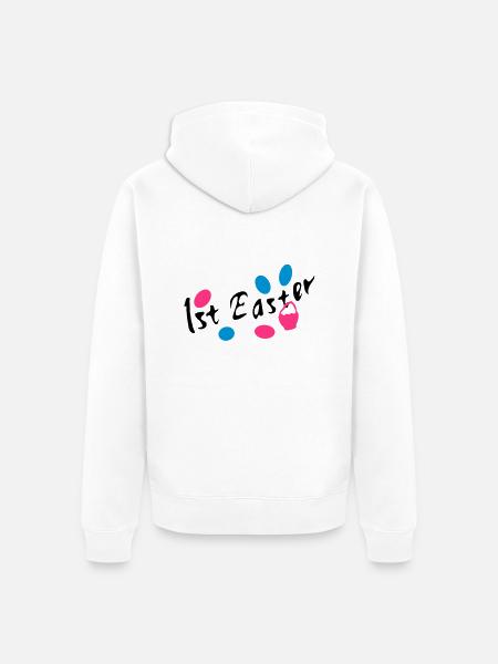 1st Easter txt easter eggs - Unisex Premium Organic Zip Hoodie - white