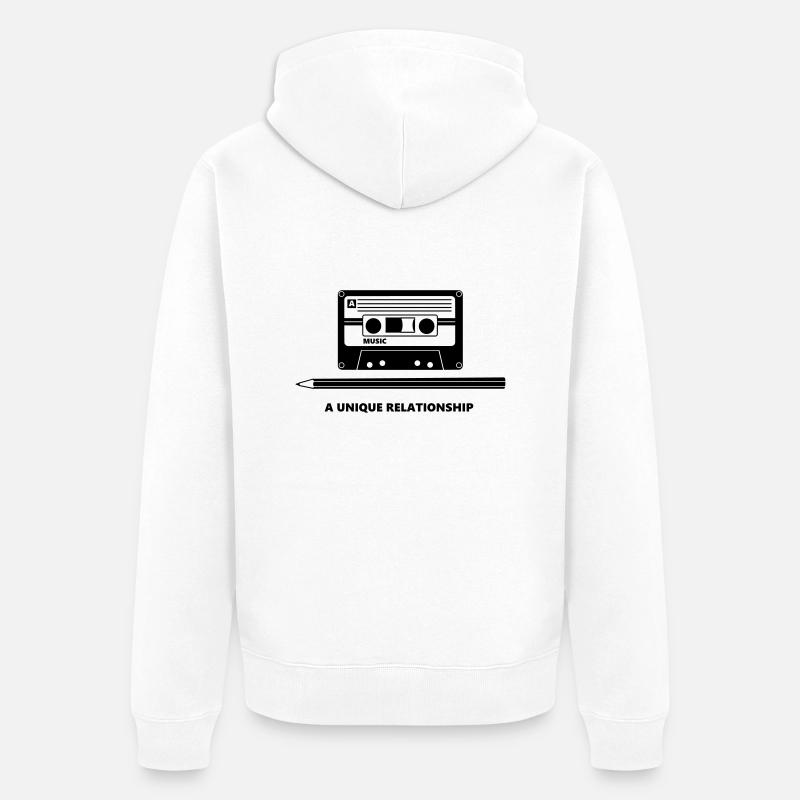 Kassette Stift Tape Pencil Relationship - Veste à capuche bio Premium Unisexe - blanc