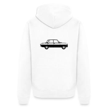 Wartburg 353 - Unisex Premium Organic Zip Hoodie - white - Back - Thijin (182cm)
