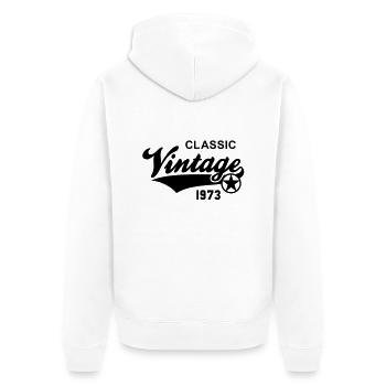 Classic Vintage 1973 40e Anniversaire - Veste à capuche bio Premium Unisexe - blanc - Dos - Thijin (182cm)